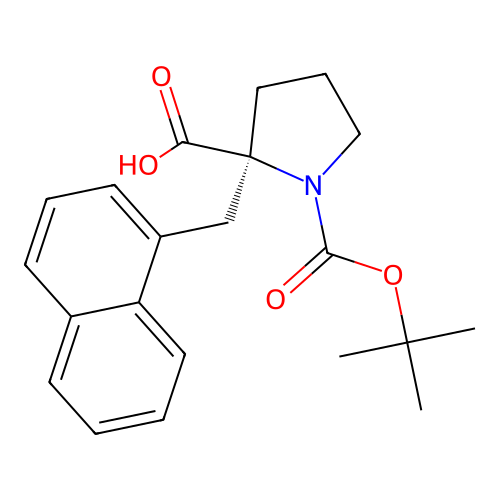 Boc-(S)-alpha-(1-naphthalenylmethyl)-proline structure
