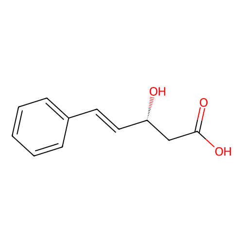 (3R)-3-hydroxy-5-phenylpent-4-enoic acid structure