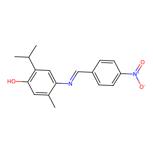 5-Methyl-4-[(4-nitrophenyl)methylideneamino]-2-propan-2-ylphenol structure
