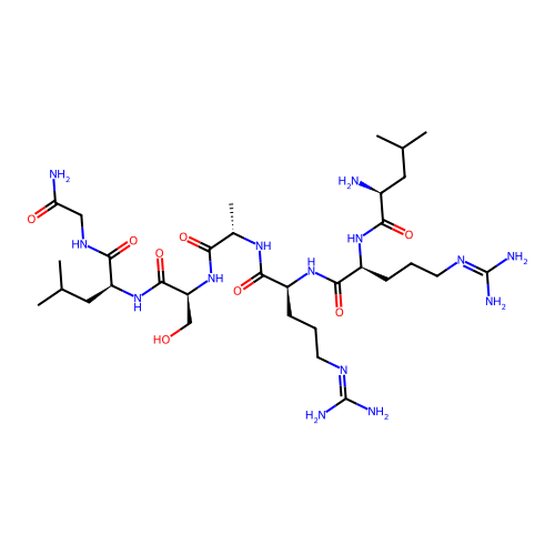 Glycinamide, L-leucyl-L-arginyl-L-arginyl-L-alanyl-L-seryl-L-leucyl- structure