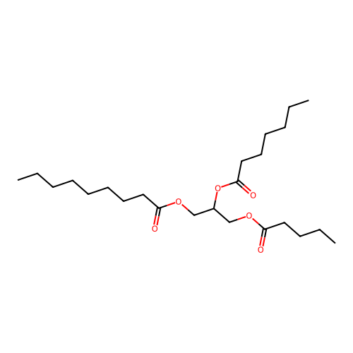 (2-Heptanoyloxy-3-pentanoyloxypropyl) nonanoate structure