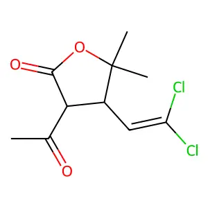 3-Acetyl-4-(2,2-dichloroethenyl)-5,5-dimethyloxolan-2-one structure