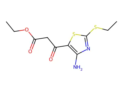 Ethyl 3-(4-amino-2-ethylthiothiazol-5-YL)-3-oxopropanoate structure