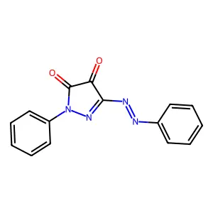 1-Phenyl-3-[(E)-phenyldiazenyl]-1H-pyrazole-4,5-dione structure