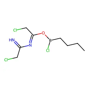 Ethanimidamide, N-[1-[(butylchloroboryl)oxy]-2-chloroethylidene]-2-chloro- structure