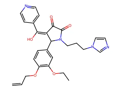 5-{3-Ethoxy-4-[(prop-2-en-1-yl)oxy]phenyl}-4-[hydroxy(pyridin-4-yl)methylidene]-1-[3-(1H-imidazol-1-yl)propyl]pyrrolidine-2,3-dione structure