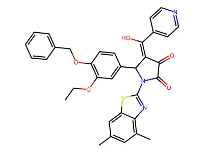 5-[4-(Benzyloxy)-3-ethoxyphenyl]-1-(4,6-dimethyl-1,3-benzothiazol-2-yl)-4-[hydroxy(pyridin-4-yl)methylidene]pyrrolidine-2,3-dione structure