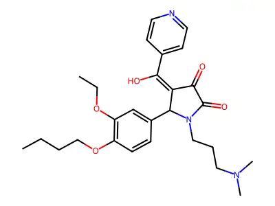 5-(4-butoxy-3-ethoxyphenyl)-1-[3-(dimethylamino)propyl]-4-[hydroxy(pyridin-4-yl)methylidene]pyrrolidine-2,3-dione structure
