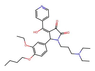 5-(4-butoxy-3-ethoxyphenyl)-1-[3-(diethylamino)propyl]-4-[hydroxy(pyridin-4-yl)methylidene]pyrrolidine-2,3-dione structure