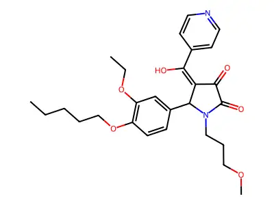 5-[3-Ethoxy-4-(pentyloxy)phenyl]-4-[hydroxy(pyridin-4-yl)methylidene]-1-(3-methoxypropyl)pyrrolidine-2,3-dione structure