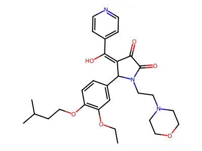 5-[3-Ethoxy-4-(3-methylbutoxy)phenyl]-4-[hydroxy(pyridin-4-yl)methylidene]-1-[2-(morpholin-4-yl)ethyl]pyrrolidine-2,3-dione structure