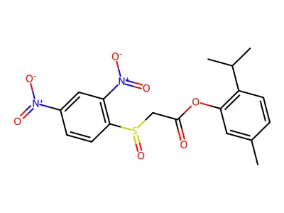 (5-Methyl-2-propan-2-yl-phenyl) 2-(2,4-dinitrophenyl)sulfinylacetate structure