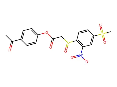 4-Acetylphenyl [4-(methanesulfonyl)-2-nitrobenzene-1-sulfinyl]acetate structure