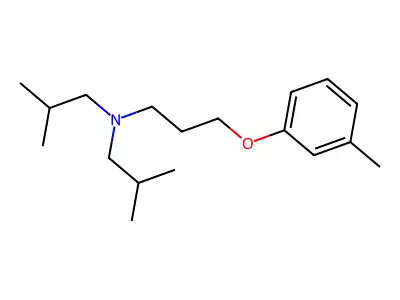 2-methyl-N-[3-(3-methylphenoxy)propyl]-N-(2-methylpropyl)propan-1-amine structure