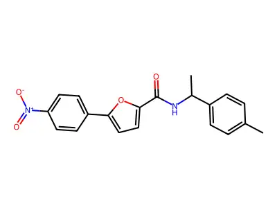 N-[1-(4-methylphenyl)ethyl]-5-(4-nitrophenyl)furan-2-carboxamide structure