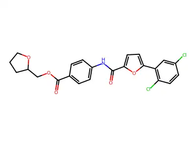Oxolan-2-ylmethyl 4-[[5-(2,5-dichlorophenyl)furan-2-carbonyl]amino]benzoate structure