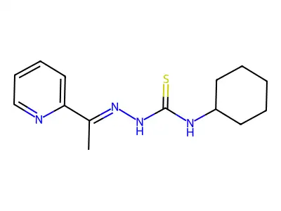 N-cyclohexyl-2-[1-(2-pyridinyl)ethylidene]hydrazinecarbothioamide structure