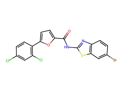 N-(6-bromo-1,3-benzothiazol-2-yl)-5-(2,4-dichlorophenyl)furan-2-carboxamide structure