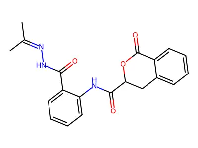 1-Oxo-N-{2-[2-(propan-2-ylidene)hydrazinecarbonyl]phenyl}-3,4-dihydro-1H-2-benzopyran-3-carboxamide structure