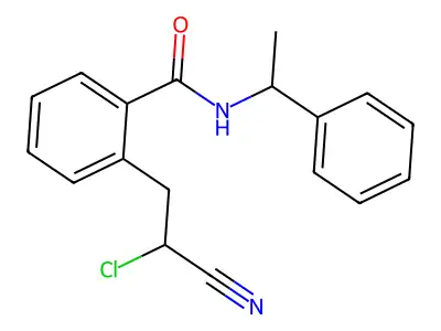 2-(2-chloro-2-cyanoethyl)-N-(1-phenylethyl)benzamide structure