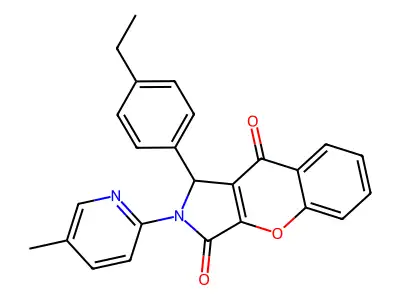 1-(4-ethylphenyl)-2-(5-methyl-2-pyridinyl)-1H-chromeno[2,3-c]pyrrole-3,9-dione structure