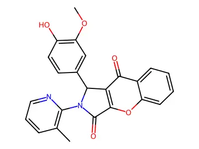 1-(4-hydroxy-3-methoxyphenyl)-2-(3-methylpyridin-2-yl)-1H-chromeno[2,3-c]pyrrole-3,9-dione structure