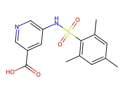 5-[(2,4,6-trimethylphenyl)sulfonylamino]pyridine-3-carboxylic Acid structure