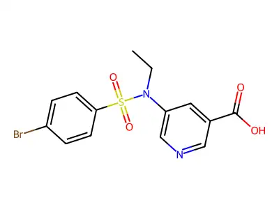 5-[(4-Bromobenzene-1-sulfonyl)(ethyl)amino]pyridine-3-carboxylic acid structure