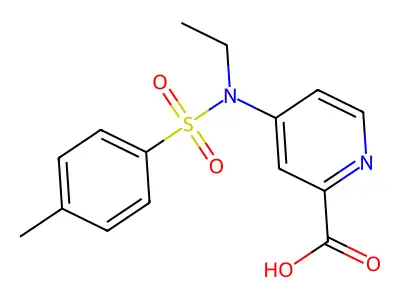4-[Ethyl(4-methylbenzene-1-sulfonyl)amino]pyridine-2-carboxylic acid structure