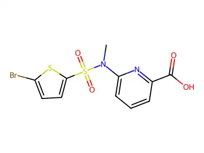 6-[(5-Bromothiophen-2-yl)sulfonyl-methylamino]pyridine-2-carboxylic acid structure