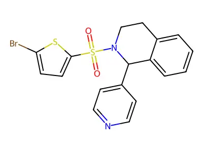 2-(5-bromothiophen-2-yl)sulfonyl-1-pyridin-4-yl-3,4-dihydro-1H-isoquinoline structure