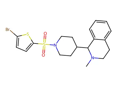 1-[1-(5-bromothiophen-2-yl)sulfonylpiperidin-4-yl]-2-methyl-3,4-dihydro-1H-isoquinoline structure