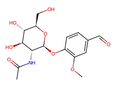 4-Formyl-2-methoxyphenyl 2-acetamido-2-deoxy-beta-glucopyranoside structure
