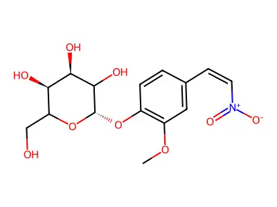 2-(Hydroxymethyl)-6-[2-methoxy-4-(2-nitroethenyl)phenoxy]oxane-3,4,5-triol structure
