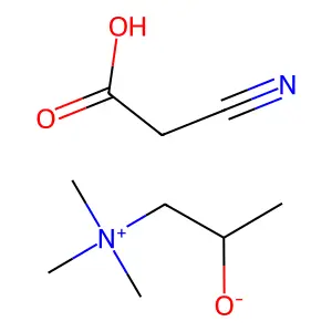 1-Propanaminium, 2-hydroxy-N,N,N-trimethyl-, 2-cyanoacetate (1:1) structure