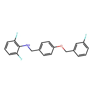 Benzenemethanamine, N-(2,6-difluorophenyl)-4-((3-fluorophenyl)methoxy)- structure