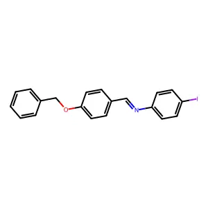 N-(4-iodophenyl)-1-(4-phenylmethoxyphenyl)methanimine structure