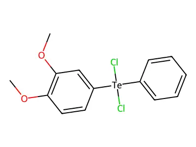 Tellurium, dichloro(3,4-dimethoxyphenyl)phenyl- structure