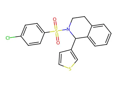 2-(4-chlorophenyl)sulfonyl-1-thiophen-3-yl-3,4-dihydro-1H-isoquinoline structure