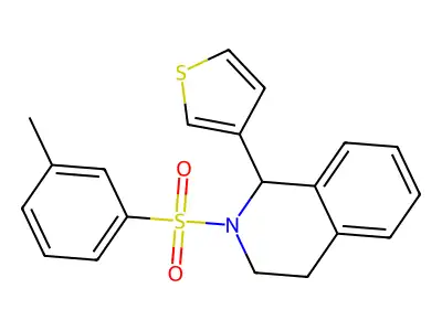 2-(3-methylphenyl)sulfonyl-1-thiophen-3-yl-3,4-dihydro-1H-isoquinoline structure