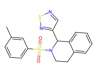 3-[2-(3-methylphenyl)sulfonyl-3,4-dihydro-1H-isoquinolin-1-yl]-1,2,5-thiadiazole structure