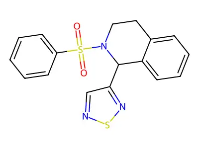 3-[2-(benzenesulfonyl)-3,4-dihydro-1H-isoquinolin-1-yl]-1,2,5-thiadiazole structure
