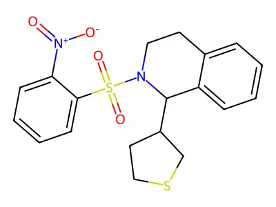 2-(2-nitrophenyl)sulfonyl-1-(thiolan-3-yl)-3,4-dihydro-1H-isoquinoline structure