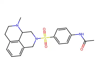 N-[4-(1-Methyl-2,3,9,9a-tetrahydro-1H-benzo[de][1,7]naphthyridine-8(7H)-sulfonyl)phenyl]acetamide structure
