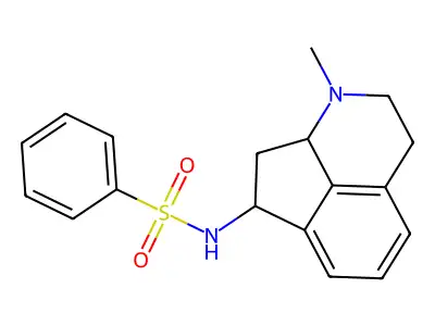 N-(1-Methyl-1,2,3,7,8,8a-hexahydrocyclopenta[ij]isoquinolin-7-yl)benzenesulfonamide structure