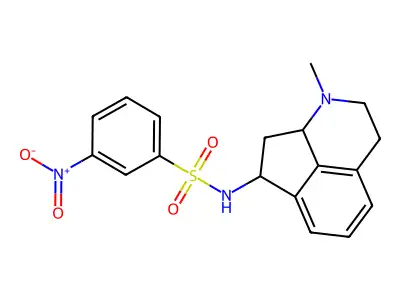 N-(1-Methyl-1,2,3,7,8,8a-hexahydrocyclopenta[ij]isoquinolin-7-yl)-3-nitrobenzene-1-sulfonamide structure