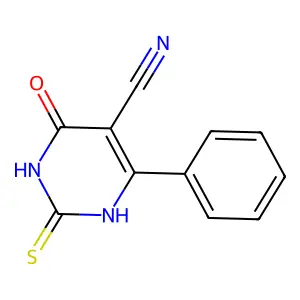 4-Oxo-6-phenyl-2-thioxo-1,2,3,4-tetrahydropyrimidine-5-carbonitrile structure
