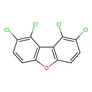 1,2,8,9-Tetrachlorodibenzofuran structure