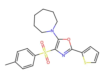 1-[4-(4-Methylbenzene-1-sulfonyl)-2-(thiophen-2-yl)-1,3-oxazol-5-yl]azepane structure