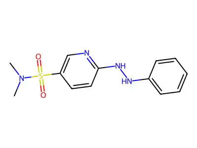 N,N-dimethyl-6-(2-phenylhydrazinyl)pyridine-3-sulfonamide structure